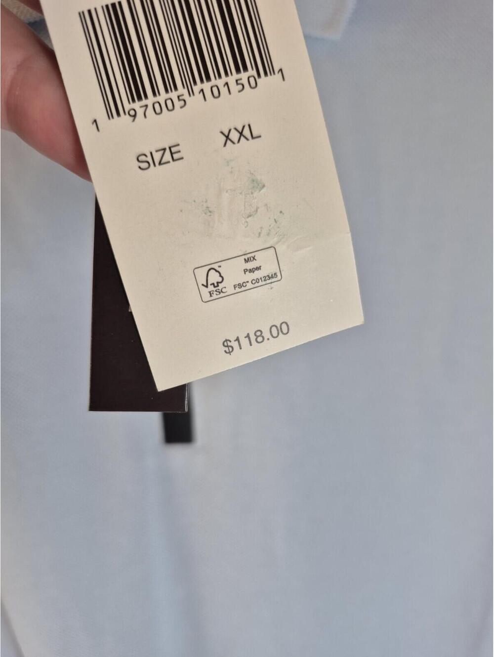 MICHAEL KORS Zip Pastel Blue Polo Shirt NEW 2XL XXL MSRP $118 - Pin hole on back - Picture 6 of 8